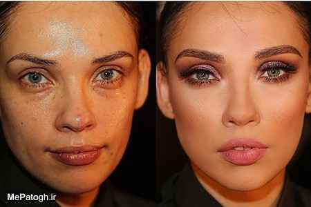 عکس های شگفت انگیز و جالب از قبل و بعد آرایش خانم ها